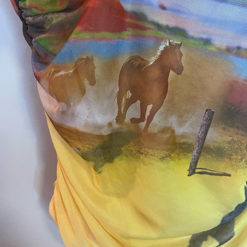 NWT Elsie & Fred rushed tube top novelty rawhide cowboy print size medium - Picture 5 of 10